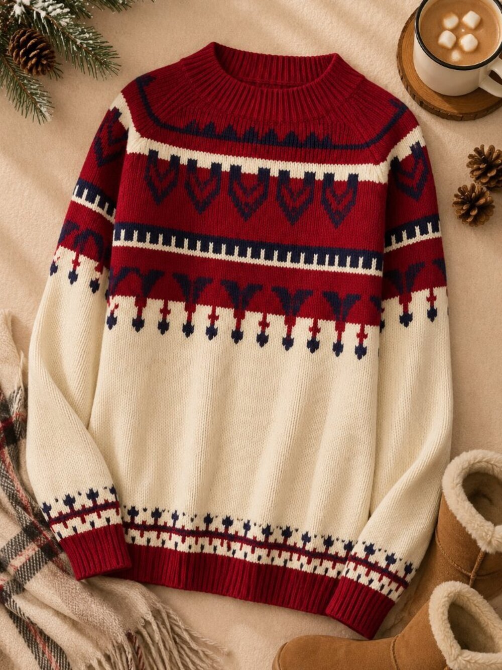 Vintage JC Penney Fair Isle Nordic Sweater Size L